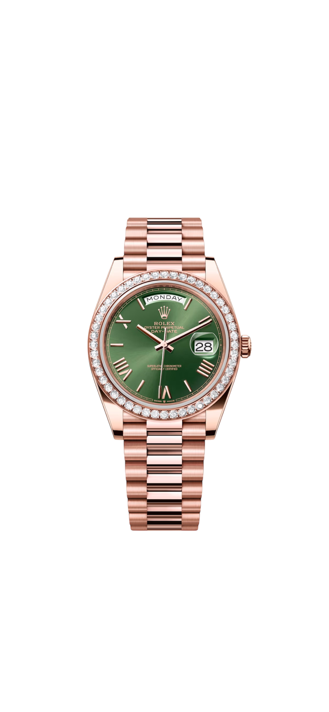 Rolex Daydate 40 - Olive - Diamond bezel